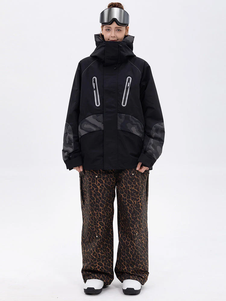 Women's Chillform Reflective Camo Snow Suit – Glow Trail Jacket with Baggy Snow Pants Set - Image 20