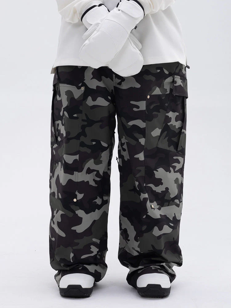 Women's Double Knee Mountain Freestyle Leopard Baggy Snow Pants - Image 13