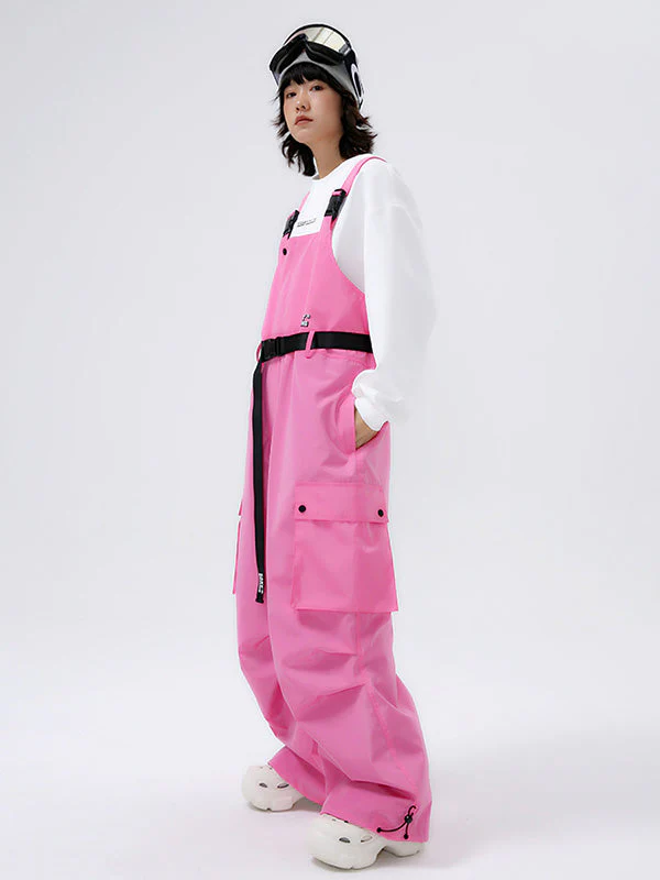 Women's East Skiing Prime Baggy Overall Cargo Snow Bibs Ski Pants - Image 3