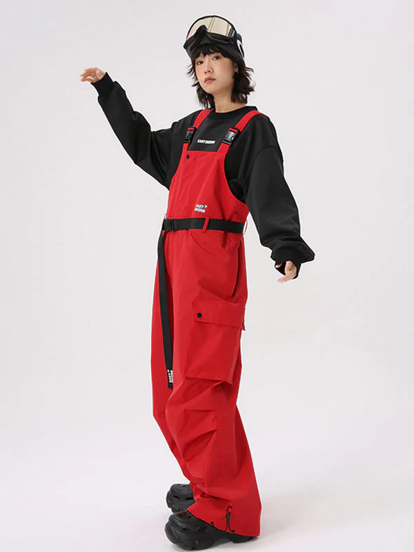 Women's East Skiing Prime Baggy Overall Cargo Snow Bibs Ski Pants - Image 4