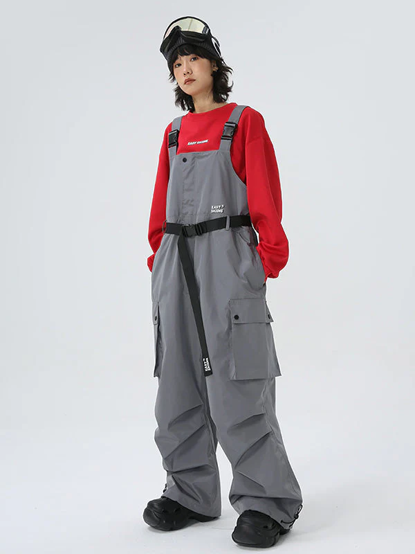 Women's East Skiing Prime Baggy Overall Cargo Snow Bibs Ski Pants - Image 7