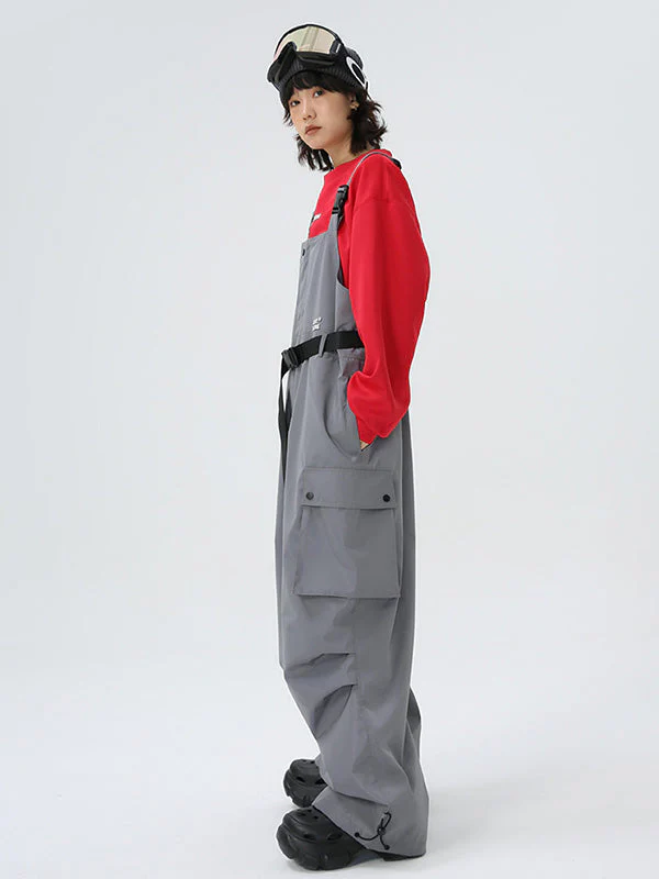 Women's East Skiing Prime Baggy Overall Cargo Snow Bibs Ski Pants - Image 8