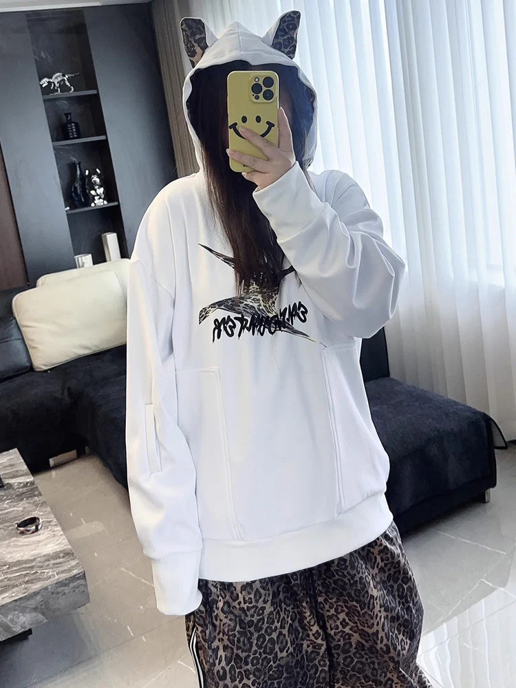 Women's First Encounter Unisex Rebel Leopard Hat Snow Hoodie - Image 3