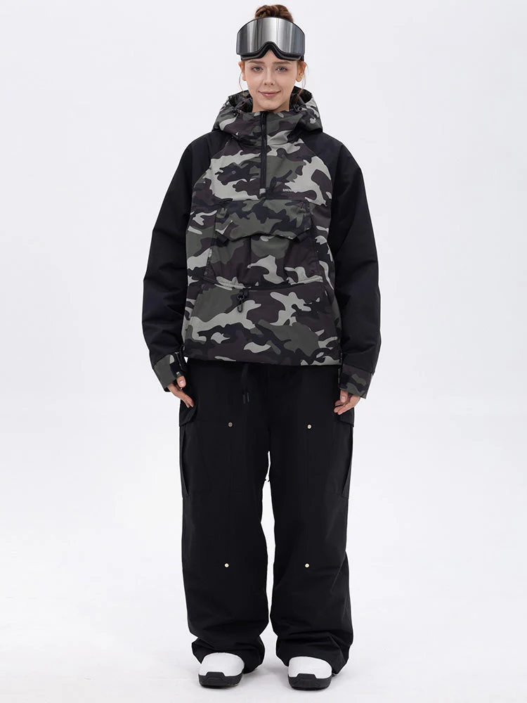 Women's Freestyle Mountain Camo Snow Suit – Bomber Jacket & Baggy Pants Set - Image 2