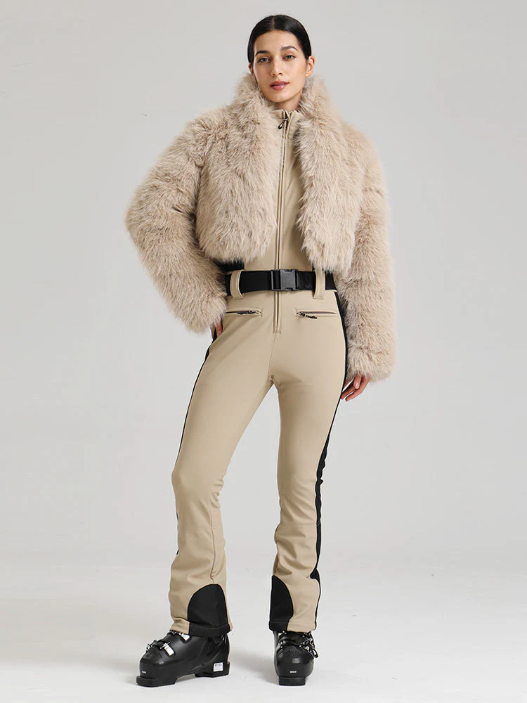 Women's Glacier Vogue Ski Jumpsuit & Faux Fluffy Fur Delish Jacket - Image 2