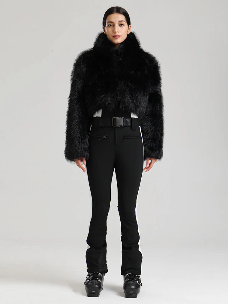 Women's Glacier Vogue Ski Jumpsuit & Faux Fluffy Fur Delish Jacket - Image 6