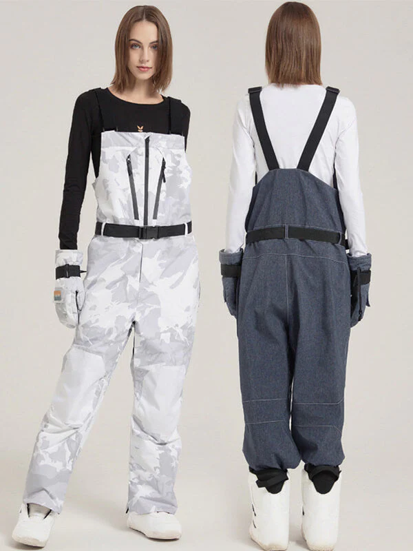 Women's GlacierGlow Insulated Bib Overalls Denim Pants - Image 2