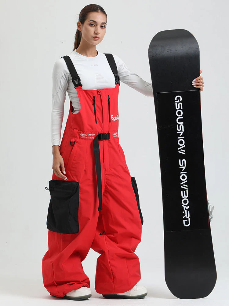 Women's Gsou Snow Alpine Freestyle Extra-Baggy Snow Bibs Pants - Image 2