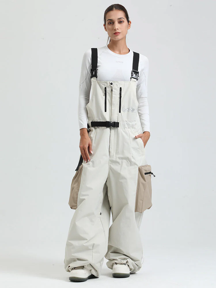 Women's Gsou Snow Alpine Freestyle Extra-Baggy Snow Bibs Pants - Image 5