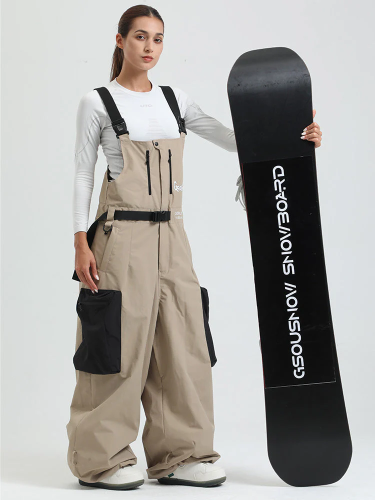 Women's Gsou Snow Alpine Freestyle Extra-Baggy Snow Bibs Pants - Image 8