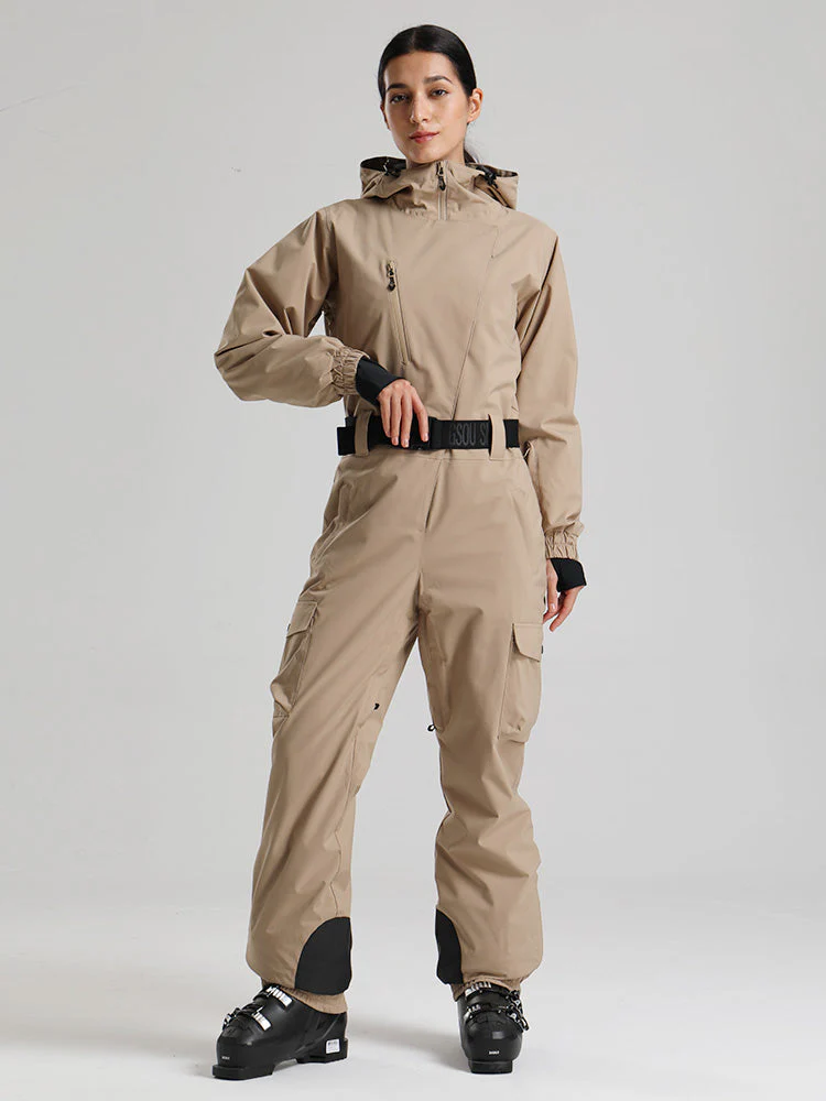 Women's Gsou Snow Alpine Luxe Slim Fit Full Body Onesie Ski Jumpsuit - Image 11