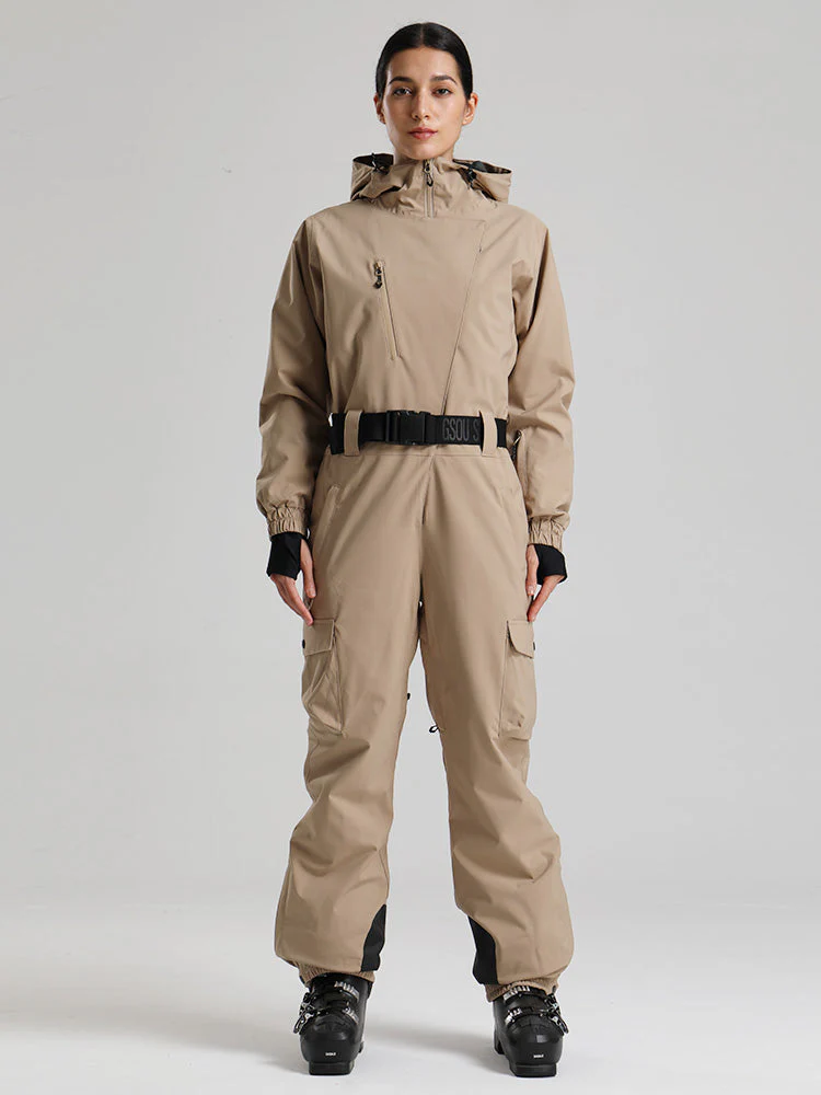 Women's Gsou Snow Alpine Luxe Slim Fit Full Body Onesie Ski Jumpsuit - Image 12