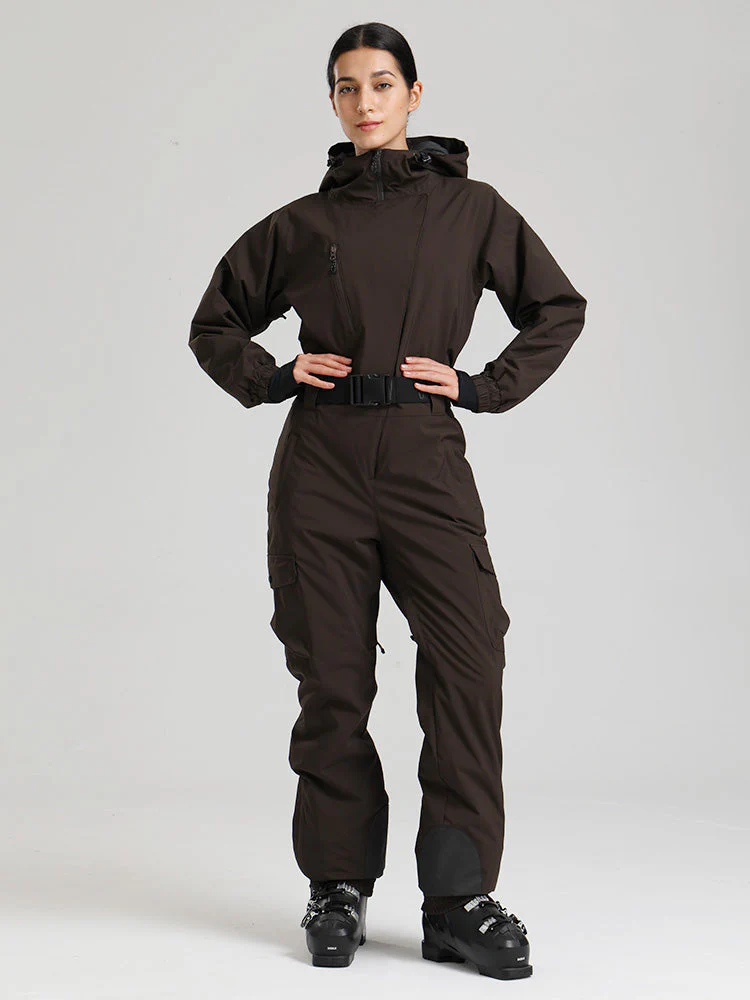 Women's Gsou Snow Alpine Luxe Slim Fit Full Body Onesie Ski Jumpsuit - Image 13