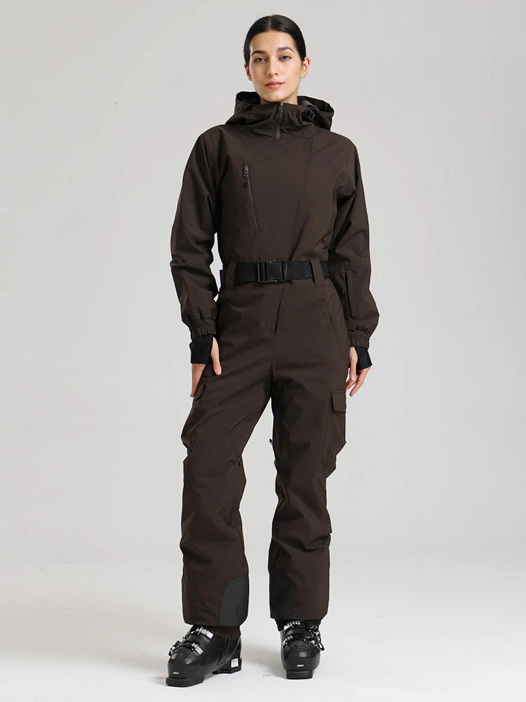 Women's Gsou Snow Alpine Luxe Slim Fit Full Body Onesie Ski Jumpsuit - Image 14