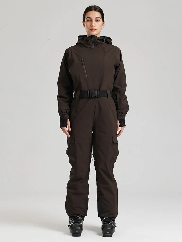 Women's Gsou Snow Alpine Luxe Slim Fit Full Body Onesie Ski Jumpsuit - Image 15