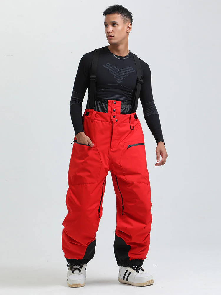 Women's Gsou Snow Durable Mountain Pro All Function Cargo Snow Bibs Pants - Image 11