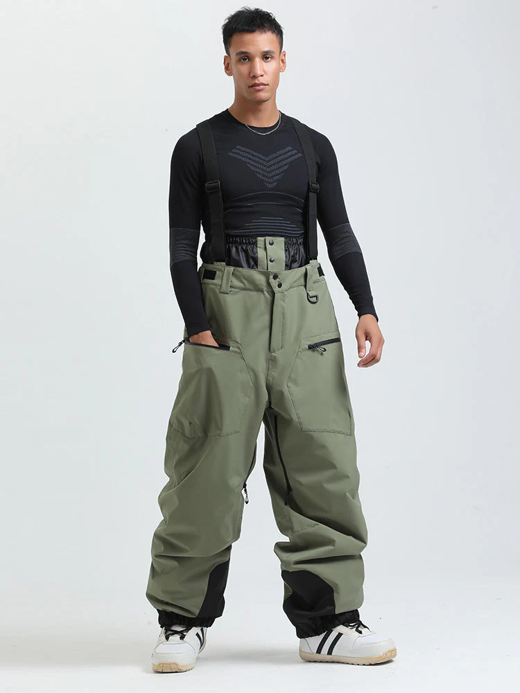 Women's Gsou Snow Durable Mountain Pro All Function Cargo Snow Bibs Pants - Image 17