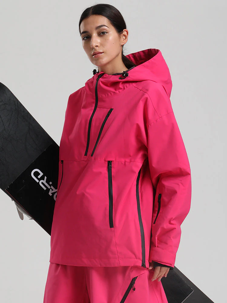 Women's Gsou Snow Durable Mountain Vibe Pullover Anorak Baggy Snow Jacket