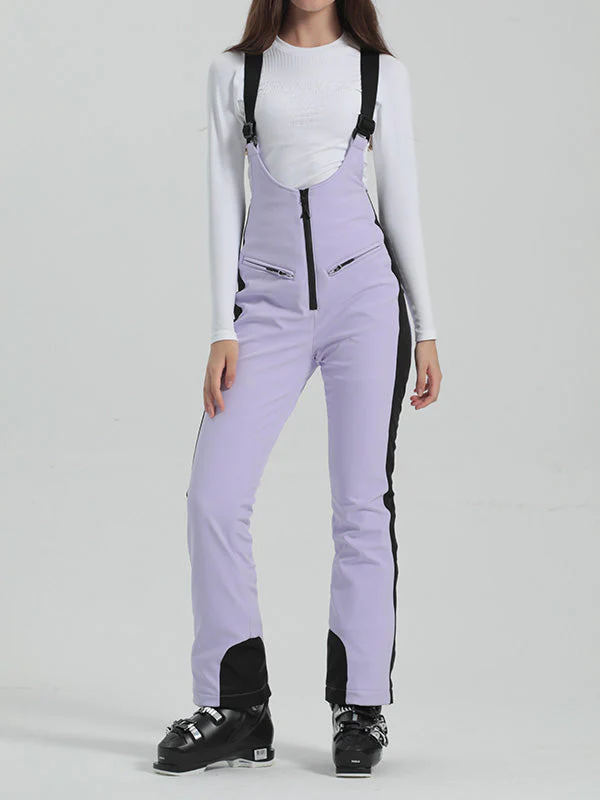 Women's Gsou Snow Elegant Flare Ski Bibs Pants - Image 17
