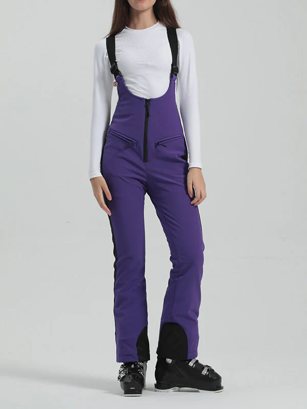 Women's Gsou Snow Elegant Flare Ski Bibs Pants - Image 5
