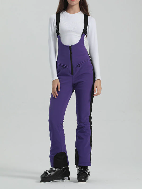 Women's Gsou Snow Elegant Flare Ski Bibs Pants - Image 6