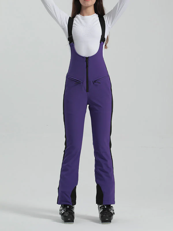 Women's Gsou Snow Elegant Flare Ski Bibs Pants - Image 7