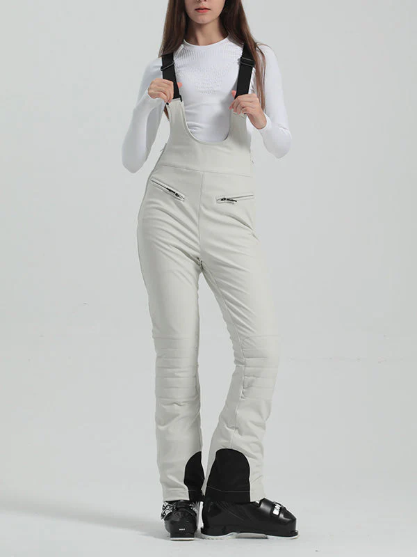Women's Gsou Snow Elegant Stretch Flare Ski Bibs Pants - Image 11