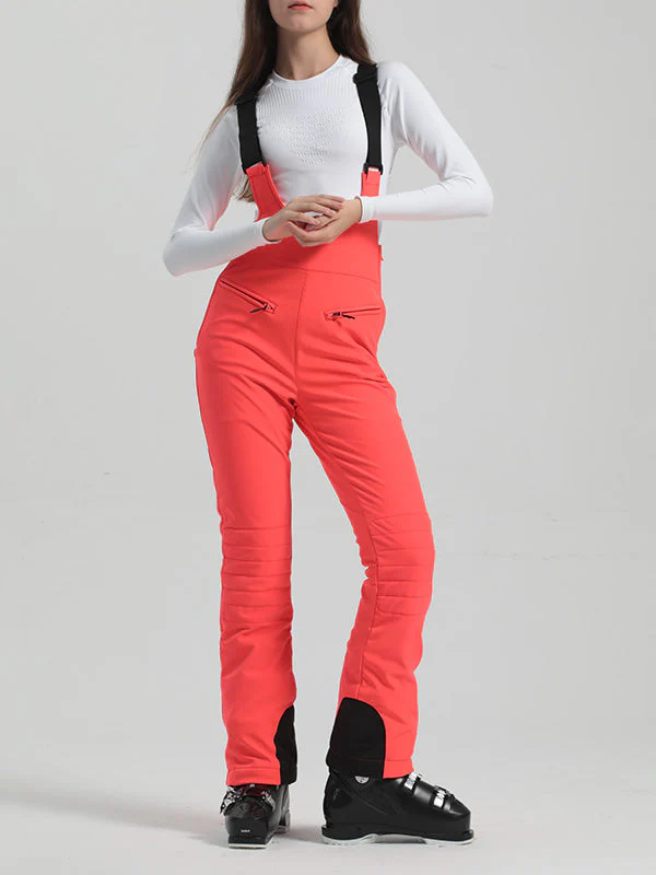 Women's Gsou Snow Elegant Stretch Flare Ski Bibs Pants - Image 14