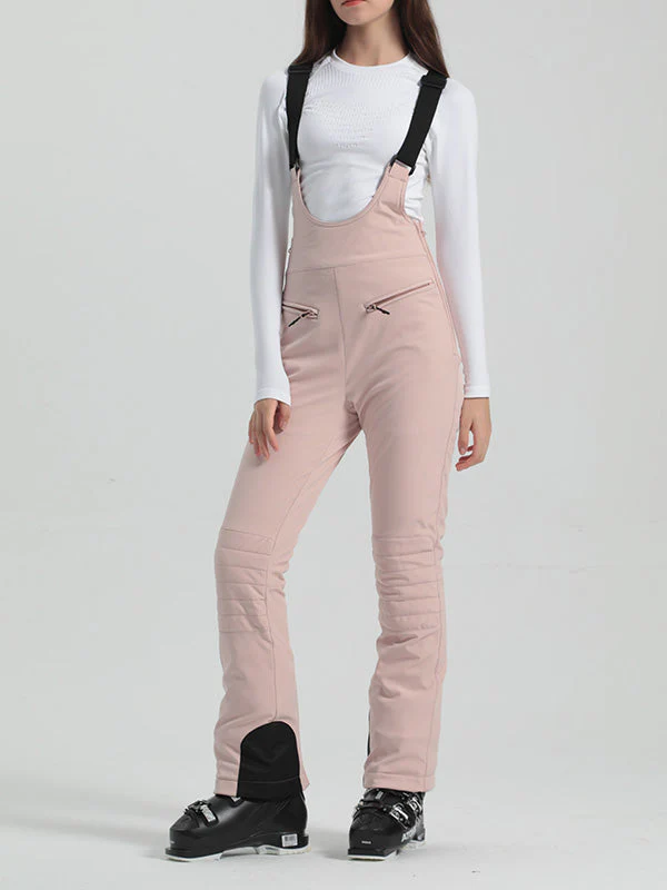Women's Gsou Snow Elegant Stretch Flare Ski Bibs Pants - Image 17