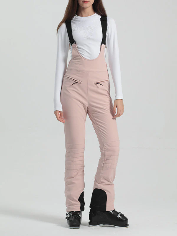 Women's Gsou Snow Elegant Stretch Flare Ski Bibs Pants - Image 19