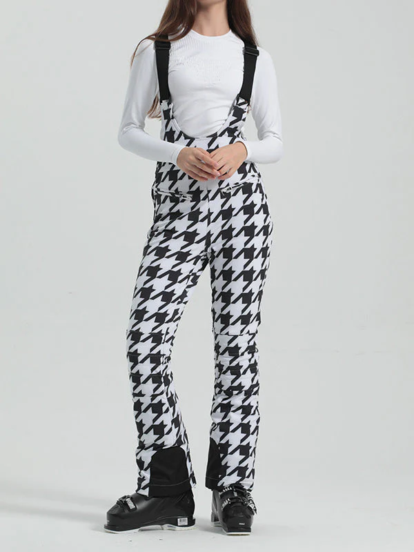 Women's Gsou Snow Elegant Stretch Flare Ski Bibs Pants - Image 2