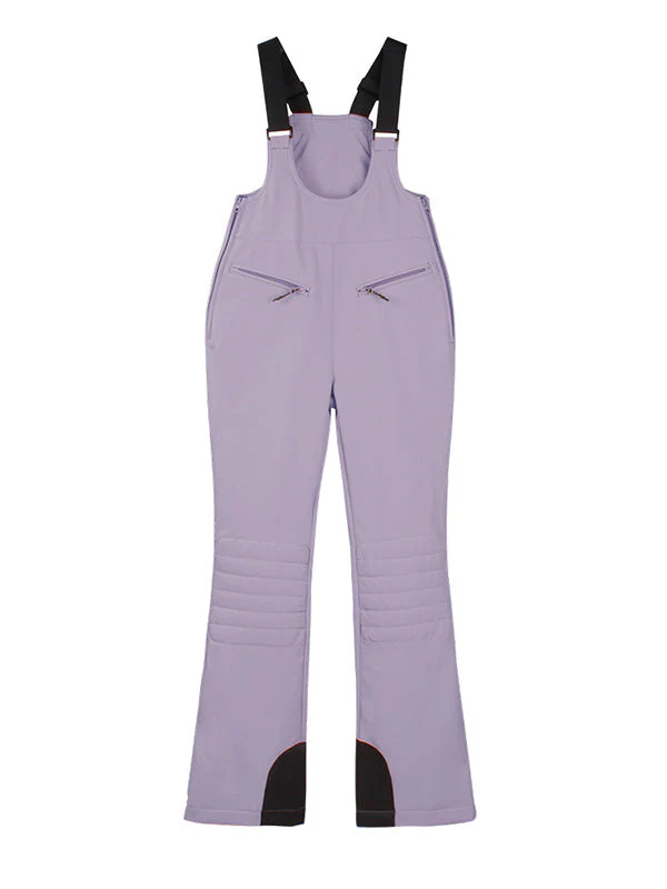 Women's Gsou Snow Elegant Stretch Flare Ski Bibs Pants - Image 24
