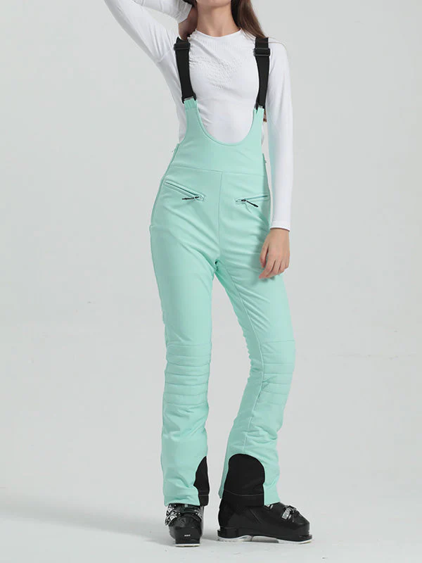 Women's Gsou Snow Elegant Stretch Flare Ski Bibs Pants - Image 26