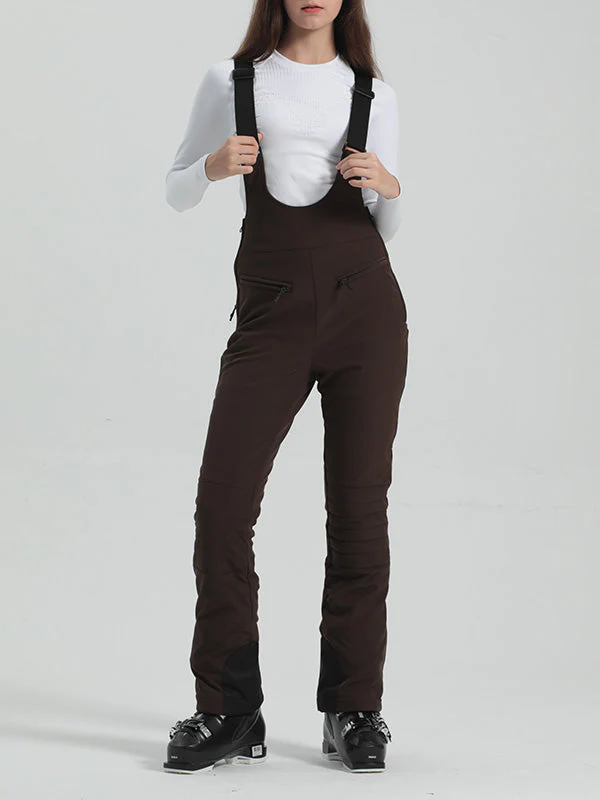 Women's Gsou Snow Elegant Stretch Flare Ski Bibs Pants - Image 29
