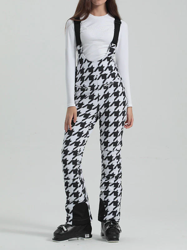 Women's Gsou Snow Elegant Stretch Flare Ski Bibs Pants - Image 3