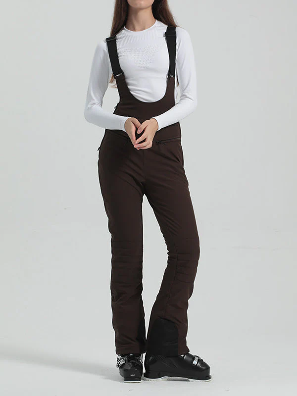 Women's Gsou Snow Elegant Stretch Flare Ski Bibs Pants - Image 30