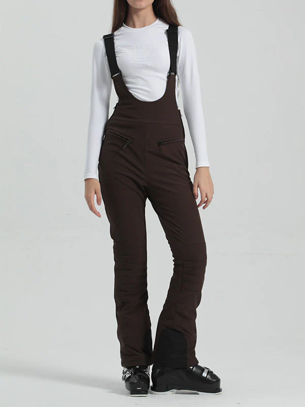 Women's Gsou Snow Elegant Stretch Flare Ski Bibs Pants - Image 31