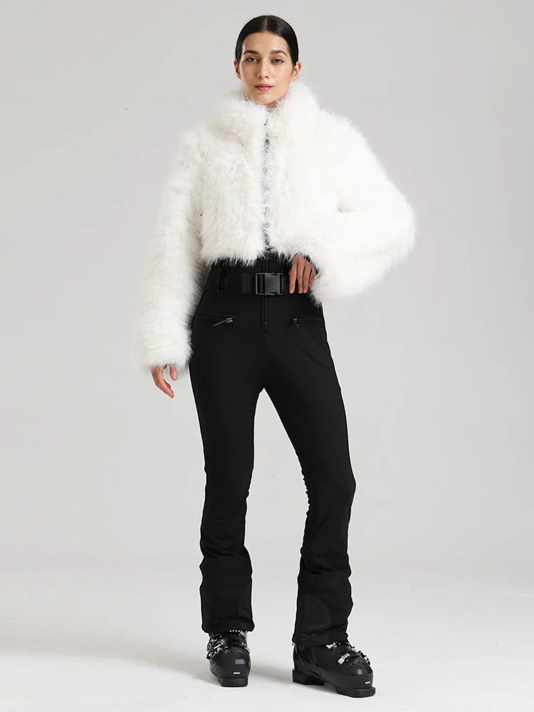 Women's Gsou Snow Glacier Vogue Faux Fluffy Fur Top Ski Jumpsuit - Image 4