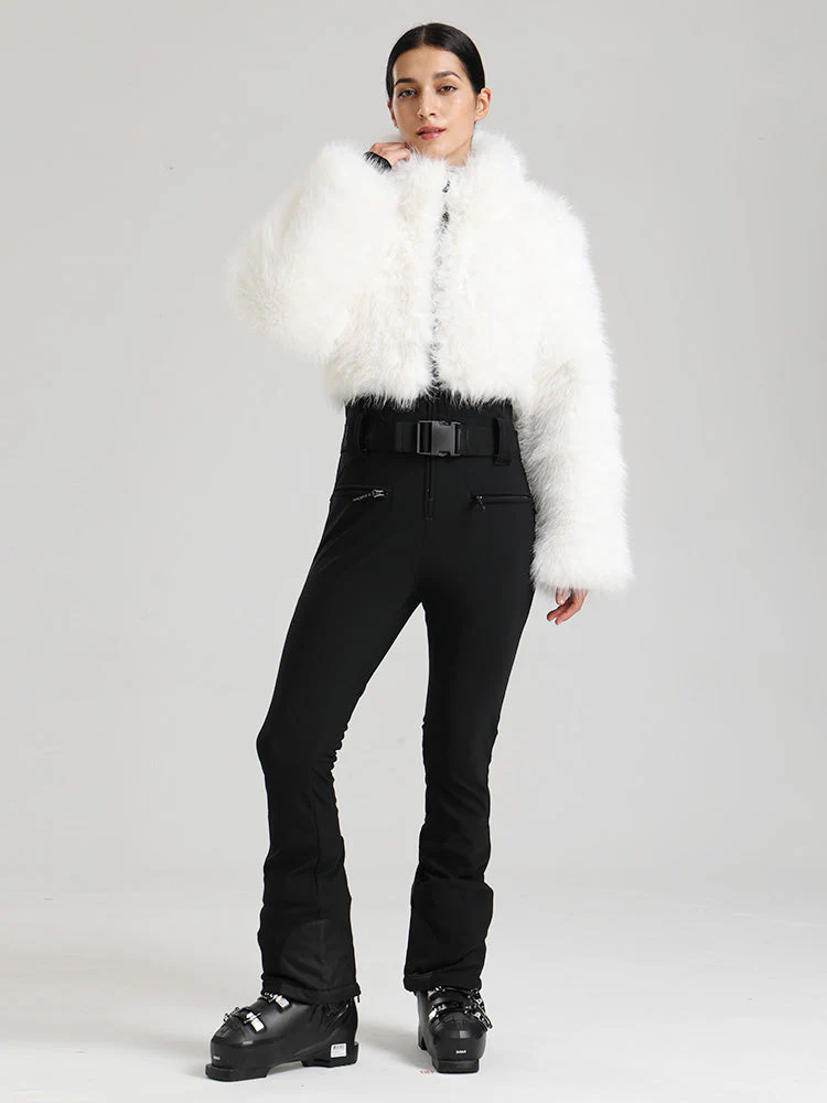 Women's Gsou Snow Glacier Vogue Faux Fluffy Fur Top Ski Jumpsuit - Image 5