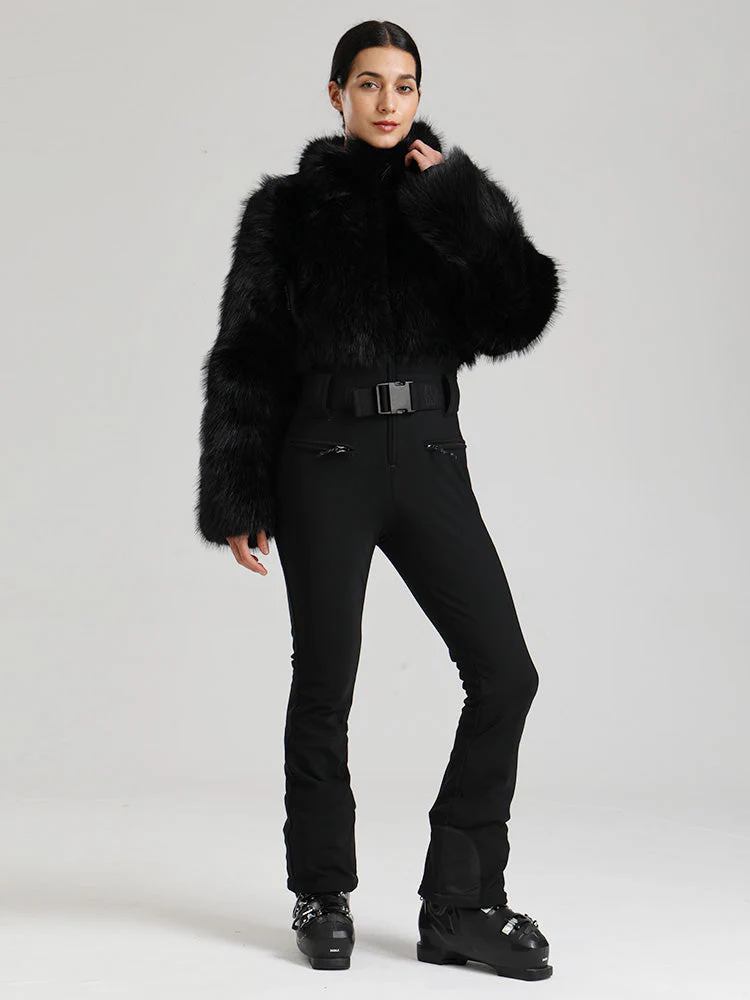Women's Gsou Snow Glacier Vogue Faux Fluffy Fur Top Ski Jumpsuit - Image 8