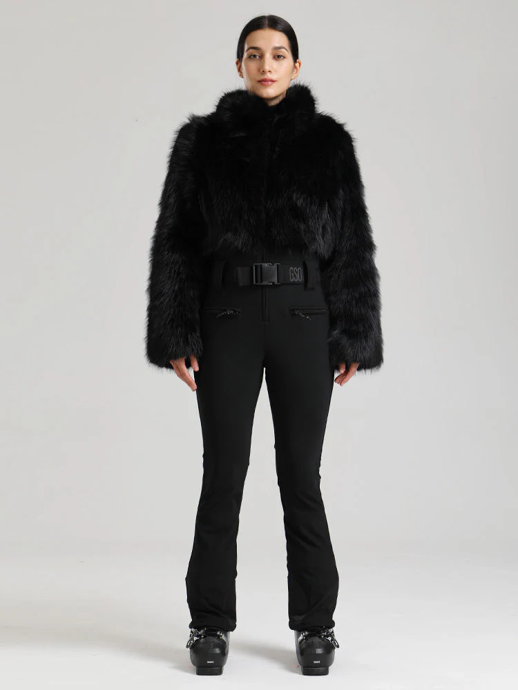 Women's Gsou Snow Glacier Vogue Faux Fluffy Fur Top Ski Jumpsuit - Image 9