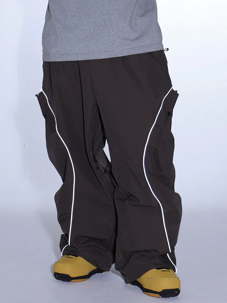 Women's Gsou Snow Luminous Edge Reflective Cargo Baggy Snow Pants - Image 10