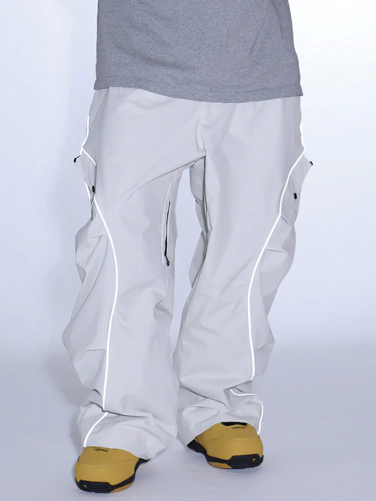 Women's Gsou Snow Luminous Edge Reflective Cargo Baggy Snow Pants - Image 14