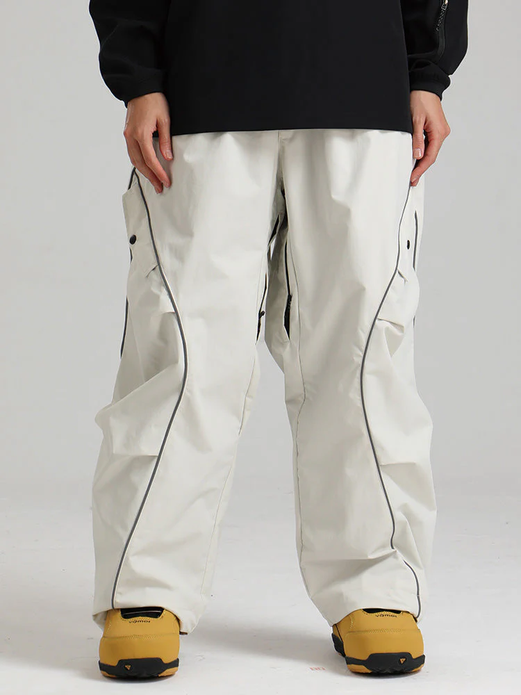 Women's Gsou Snow Luminous Edge Reflective Cargo Baggy Snow Pants - Image 16