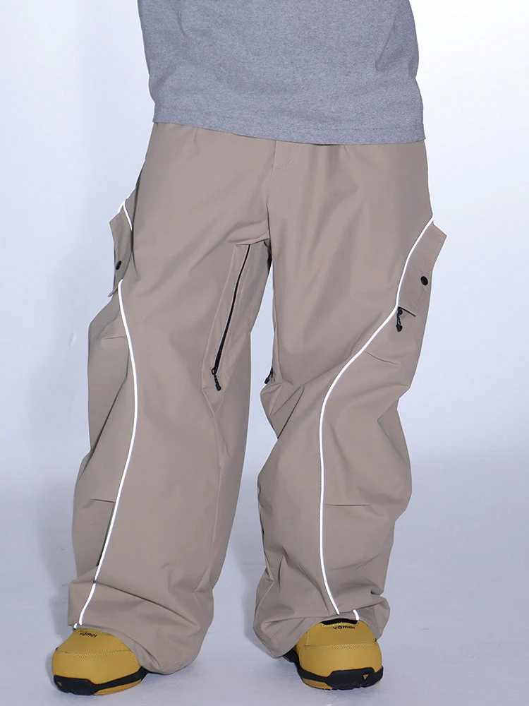 Women's Gsou Snow Luminous Edge Reflective Cargo Baggy Snow Pants - Image 2