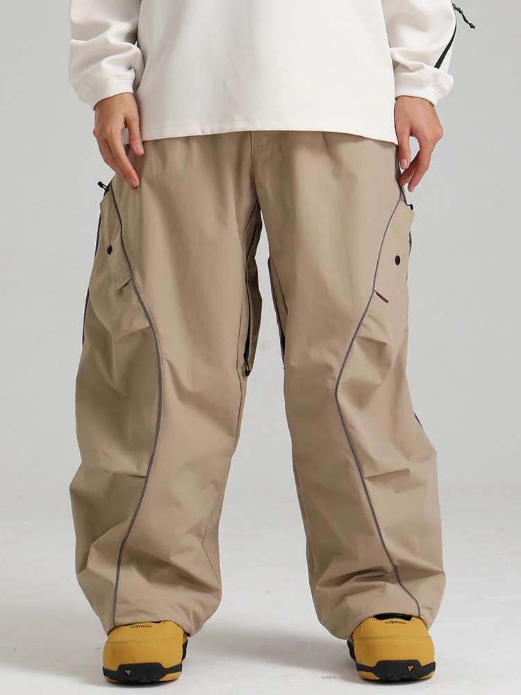Women's Gsou Snow Luminous Edge Reflective Cargo Baggy Snow Pants - Image 4