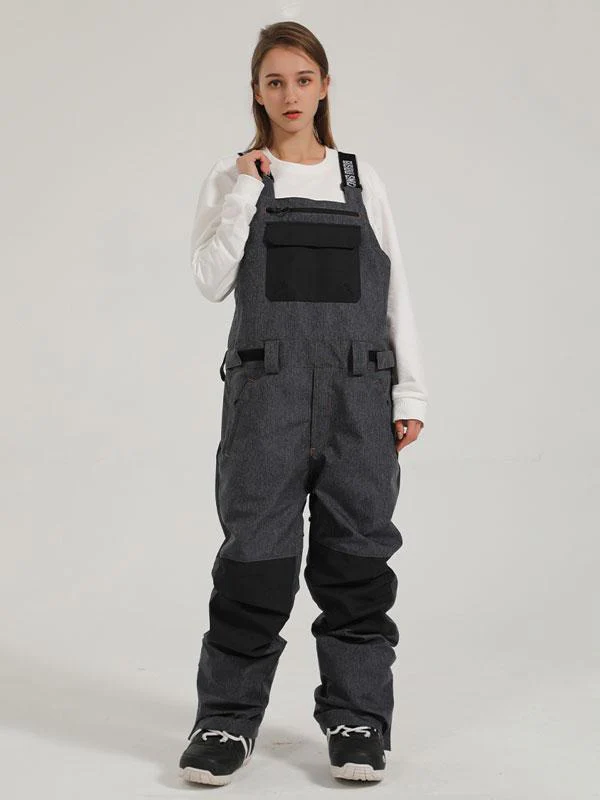 Women's Gsou Snow Mountain Discover Colorblock Ski Bibs Pants - Image 4