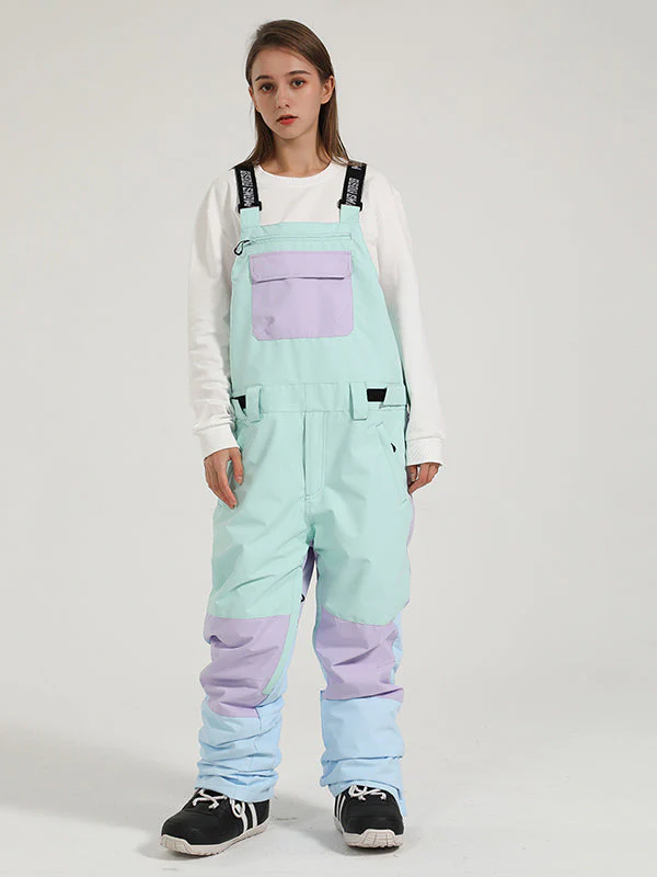 Women's Gsou Snow Mountain Discover Colorblock Ski Bibs Pants - Image 6