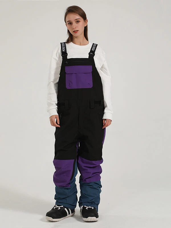 Women's Gsou Snow Mountain Discover Colorblock Ski Bibs Pants - Image 8