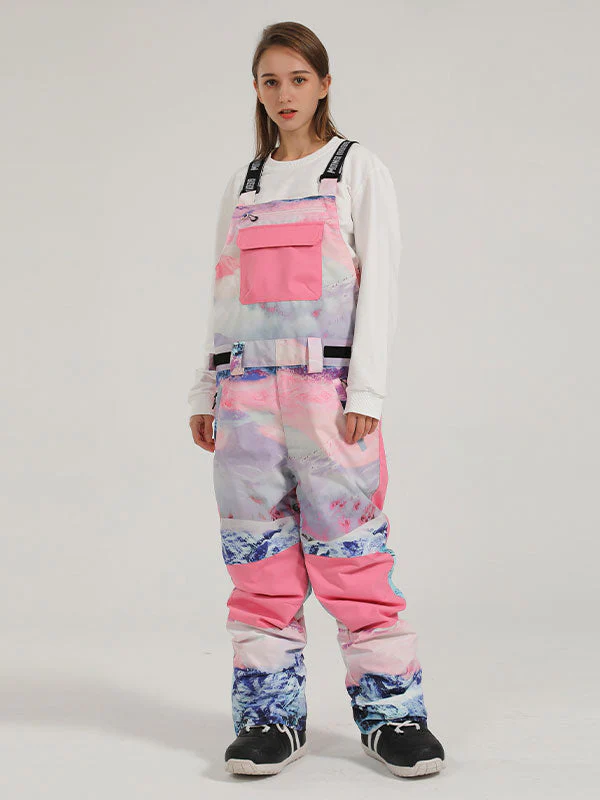 Women's Gsou Snow Mountain Discover Colorblock Snow Bibs Pants - Image 7